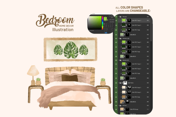 Bedroom Watercolor Illustrations Review