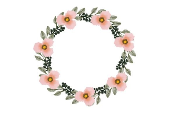 Blue and Peach Watercolor Floral Frame: A Fresh Illustration for Modern Branding
