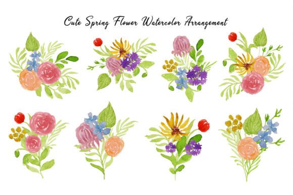 Cute Wild Flower Arrangement Watercolor Review