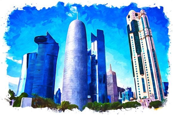 Doha Middle East Watercolor Illustrations for Crafters
