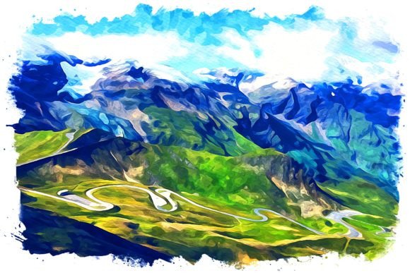 Grossglockner Europe Watercolor Illustrations for Digital Sellers