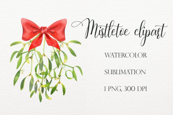 h1Watercolor Mistletoe Clipart Sublimation for Festive Branding Illustrations/h1