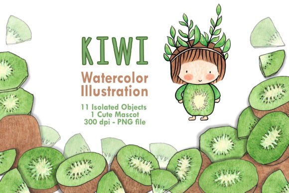 Kiwi Watercolor Illustration_Objects Review