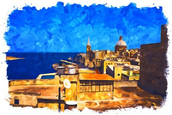 Malta Europe Watercolor Illustrations for Local Branding