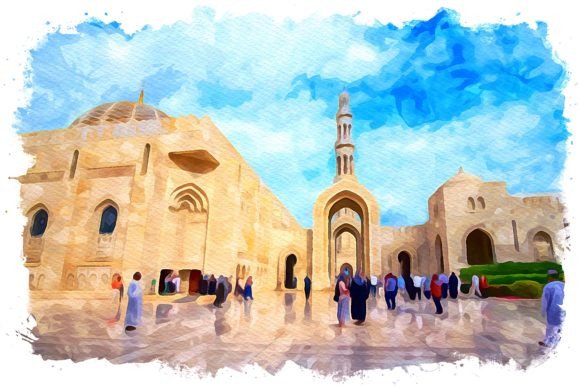 Oman Middle East Watercolor Illustrations for Crafters & Handmade Sellers