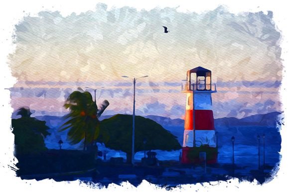 Puntarenas South America Watercolor Illustrations