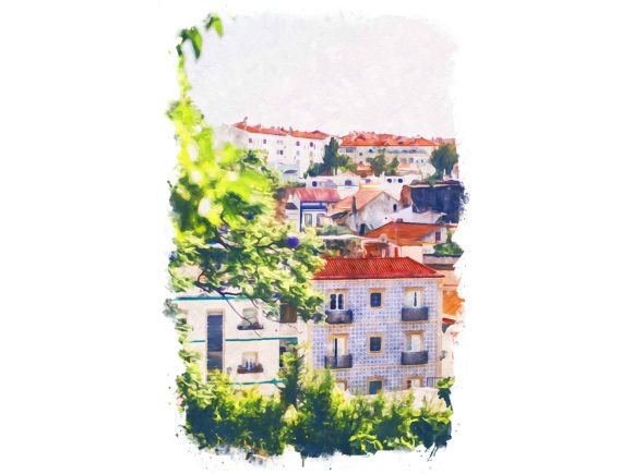 Tavira Portugal Unique Watercolor Illustrations