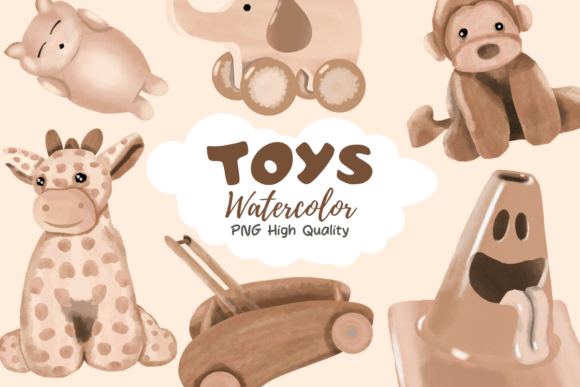 Toys Watercolor Pack: Playful Illustrations for Blog & Editorial Design