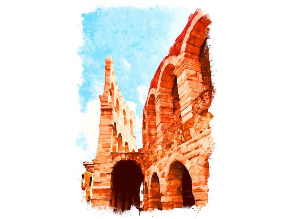 Verona Italy Unique Watercolor Illustrations Review