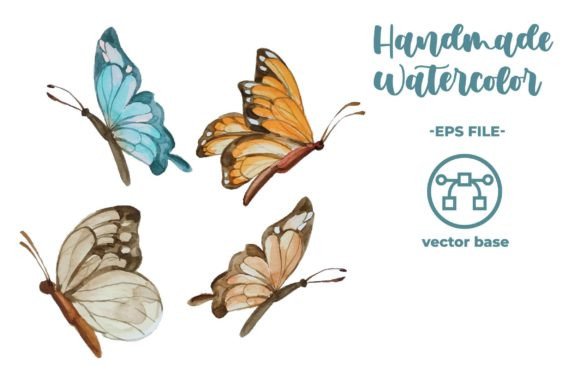 Watercolor Butterfly Elements Clipart for Crafting & Handmade Business