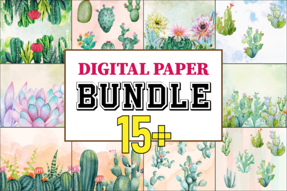 Watercolor Cactus Floral Illustrations for Branding & Marketing