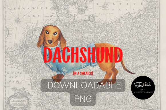 Watercolor Dachshund Illustrations for Bloggers and Digital Publishers