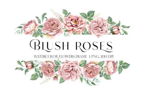 Watercolor Flower Rose Pink Frame PNG: A Soft, Feminine Illustration for Blog & Editorial Design