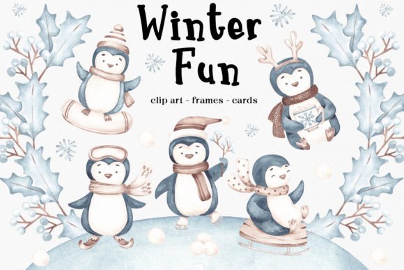 Watercolor Set “Winter Fun” for Blog & Editorial Design