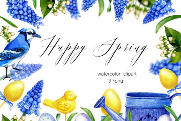 Watercolor Spring Floral Clipart Muscari Illustrations