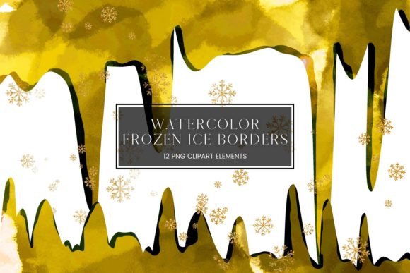 Yellow Watercolour Icicle Border: A Fresh Illustration for Blog and Editorial Design